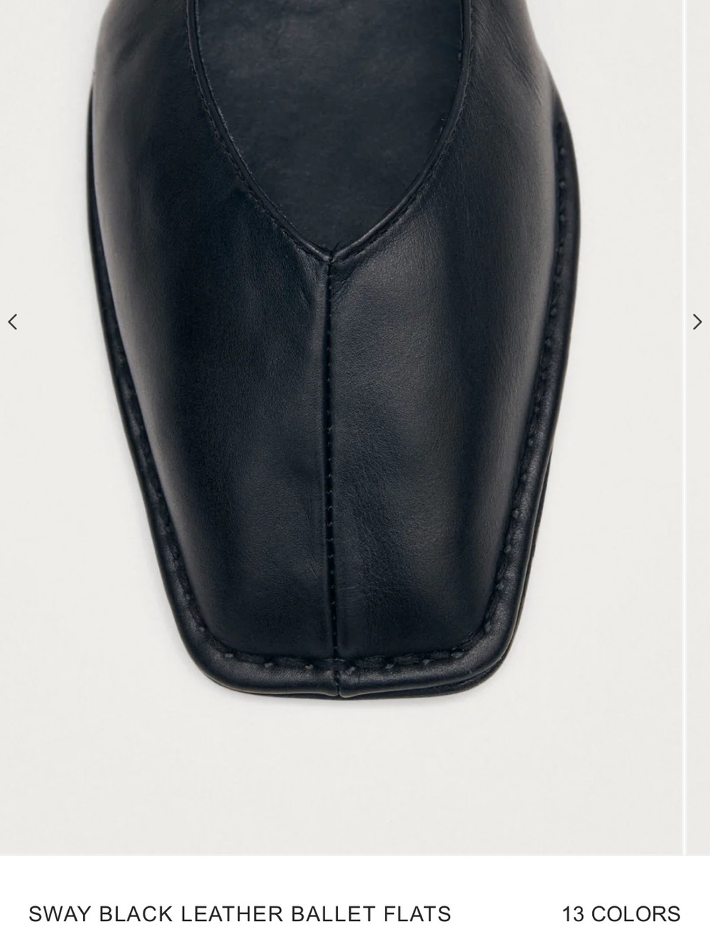 ALOHAS Sway Black Leather Ballet Flats - Picture 2 of 4